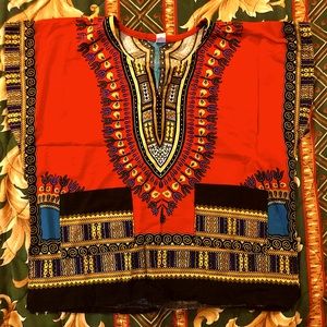 🖤3for25🖤 Vtg African Daishiki Ankara/Kente print Cropped Sleeveless Blouse